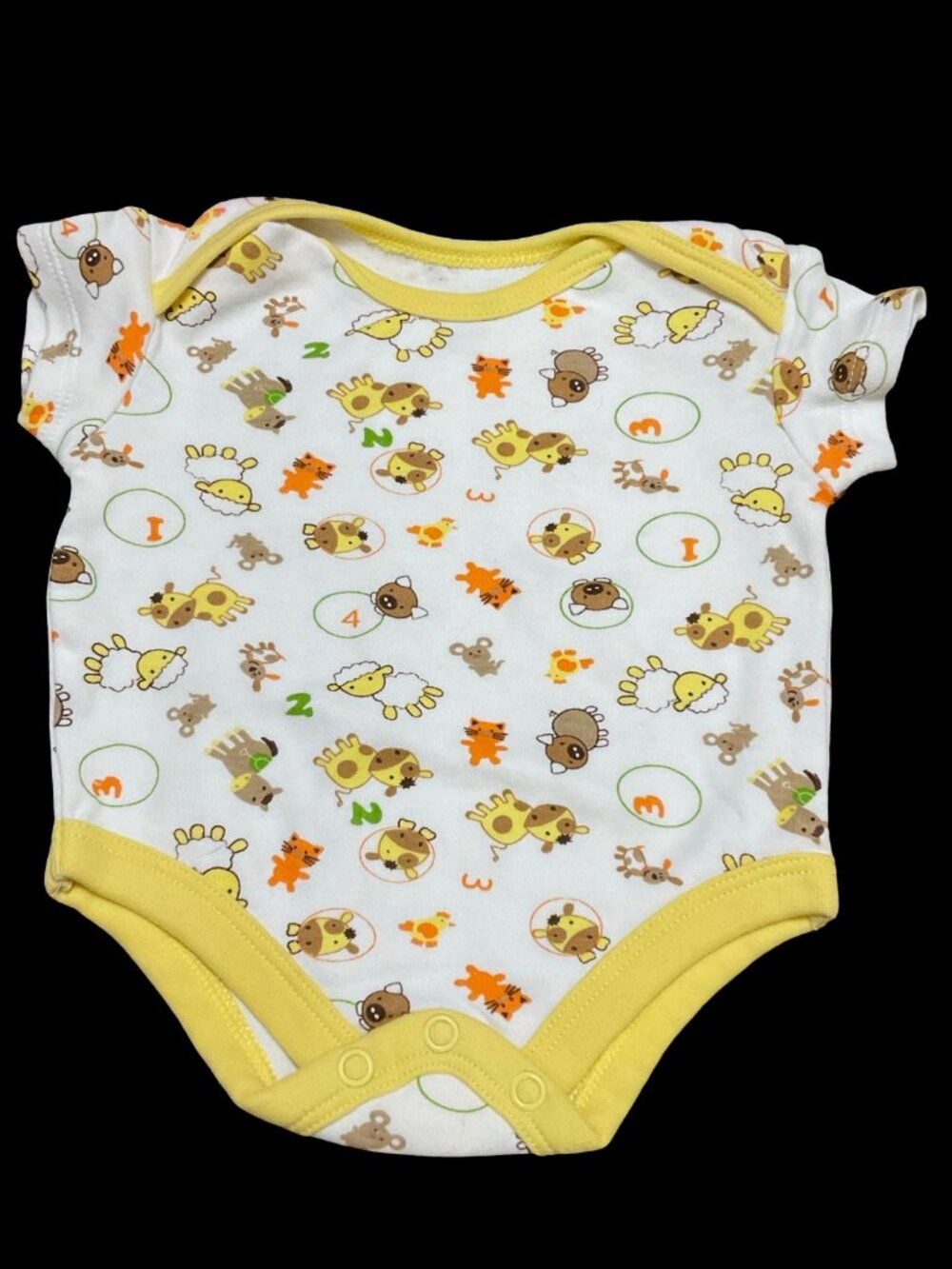 👣 10/$25 - White Gender Neutral Farm Animal Print Onesie